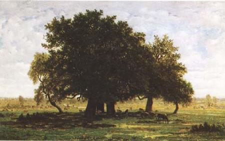 Theodore Rousseau Oak Trees near Apremont (mk09) Sweden oil painting art